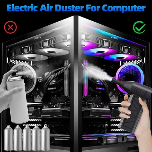 130000RPM High Speed Turbo Jet Fan Air Duster, Rechargeable Electric Blower with LED Light, Powerful Compressed Air Cleaner for