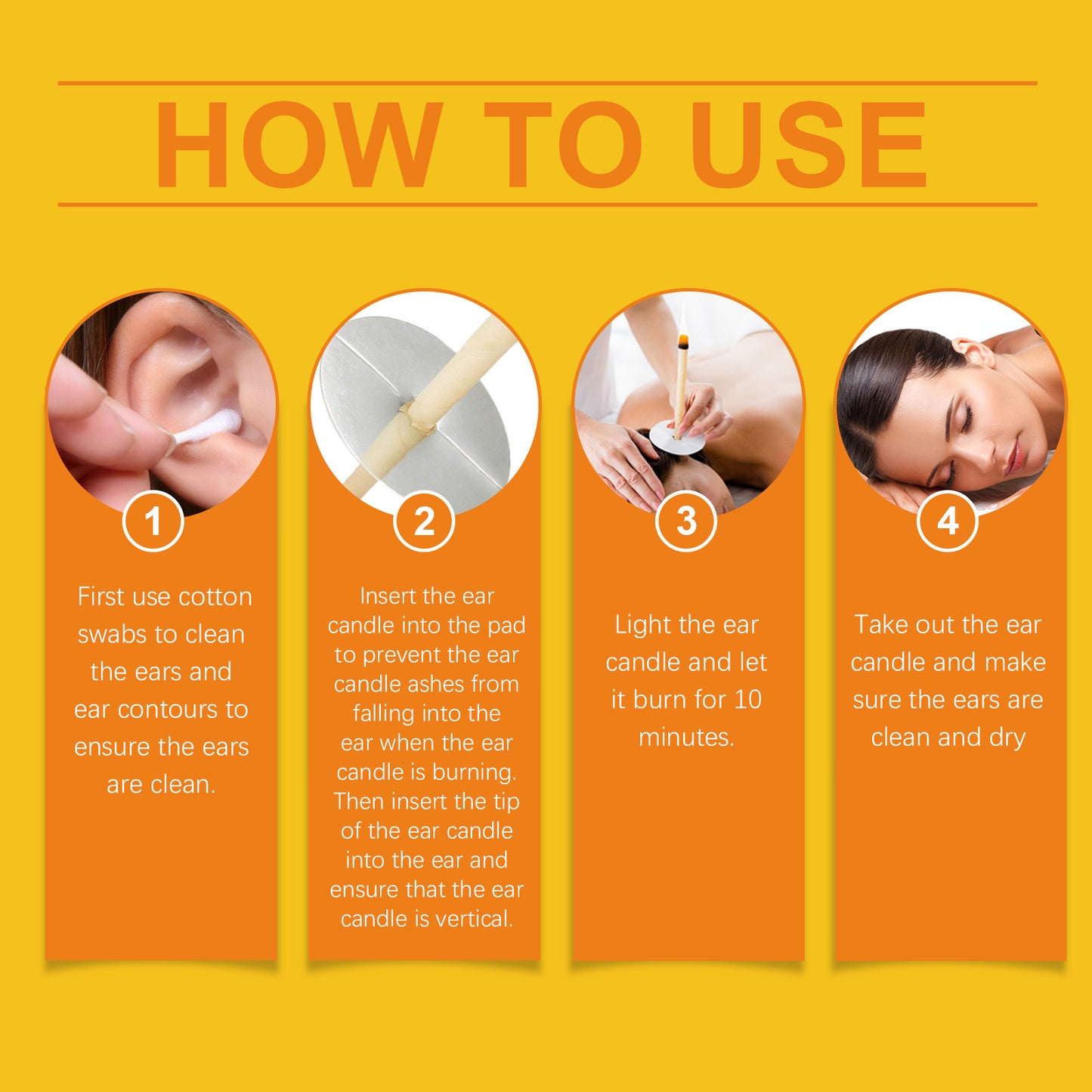 OUHOE Ear Candle Set For Soothing And Gentle Ear Cleansing Nourishing Care Honey Beeswax Ear Candle Set