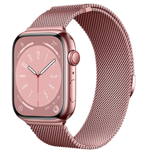 Compatible with Apple Watch, Two-Section Half-Circle Magnetic Milanese Steel Band for iWatch 11, Apple Watch Strap