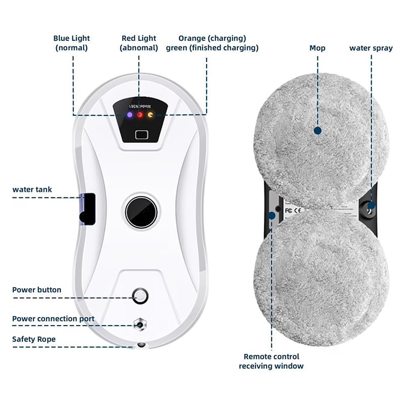 Smart Window Cleaning Robot- 5600paAuto Glass Cleaner