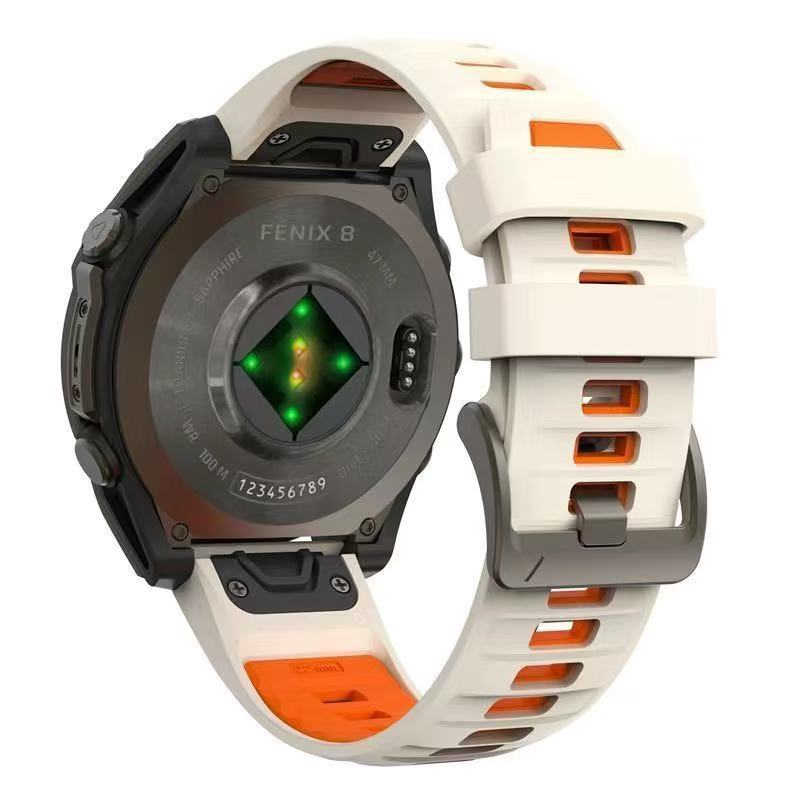 Compatible with Garmin Fenix 8 Official Style Strap, Fenix 8 Series 43/47/51mm Quick-Release Silicone Watch Band