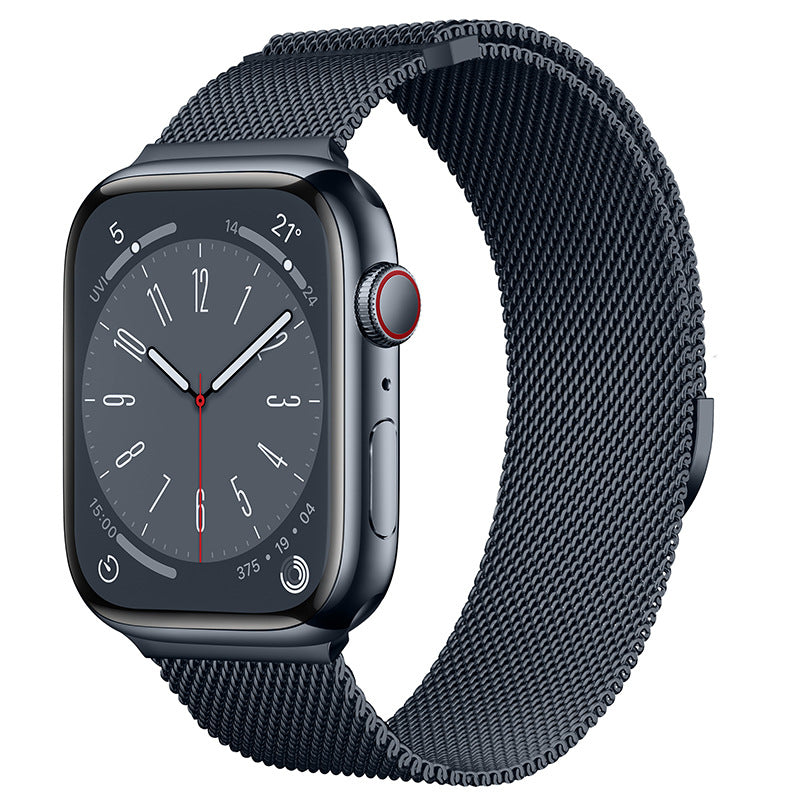 Compatible with Apple Watch, Two-Section Half-Circle Magnetic Milanese Steel Band for iWatch 11, Apple Watch Strap