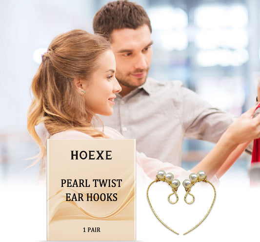 Hoexe Pearl Twist Ear Hook All-In-One Feminine Earclip Earring Twist Pearl Ear Hang