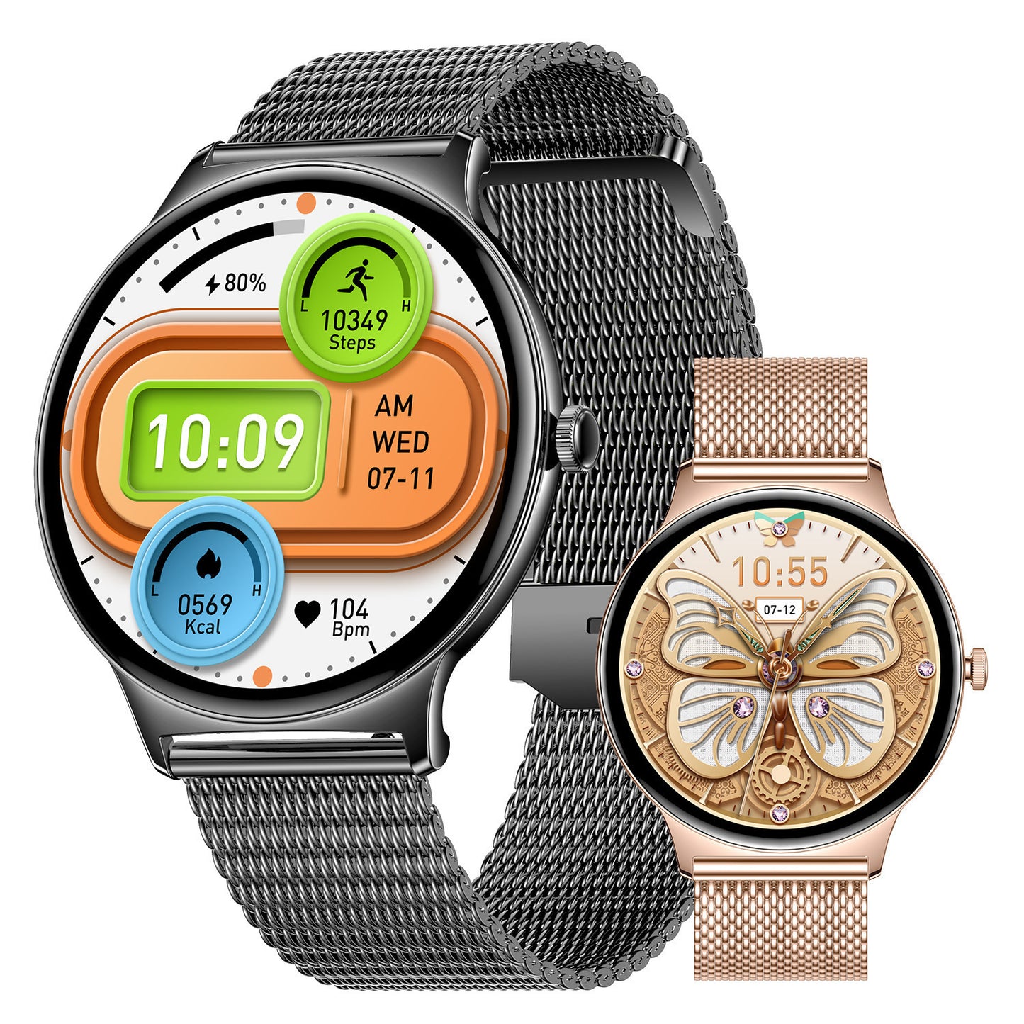 V89 Smart Watch Ultra-Thin Bluetooth Calling HD Screen Sport Waterproof Message Call Reminder AMOLED