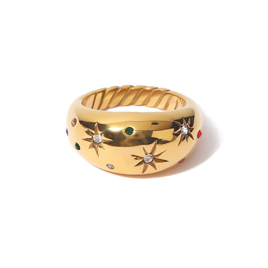 Hexagram zircon ring