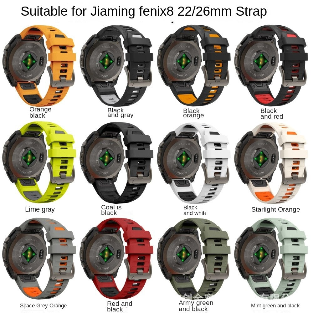 Compatible with Garmin Fenix 8 Official Style Strap, Fenix 8 Series 43/47/51mm Quick-Release Silicone Watch Band