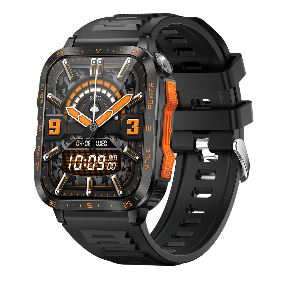 KT79 smartwatch 3ATM waterproof heart rate blood pressure outdoor flashlight three proof sports Bluetooth call