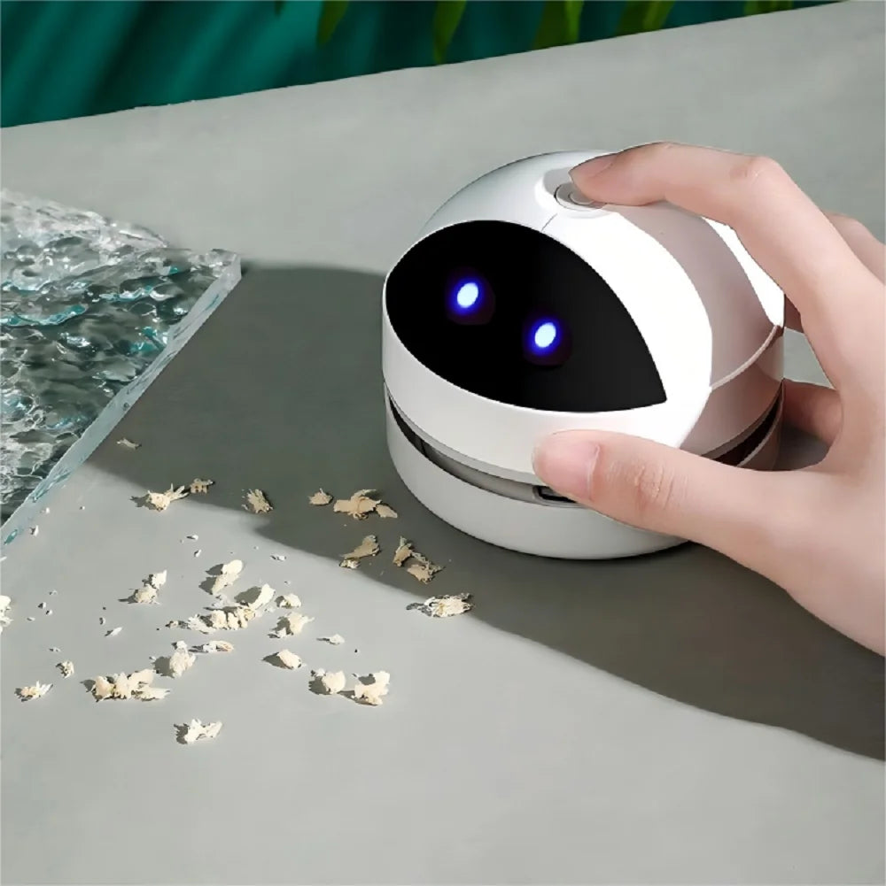 Desk Dust Vacuum with Clean Brush USB Charging for Home Office Table Sweeper Desktop Cleaner Mini Vacuum Cleaner