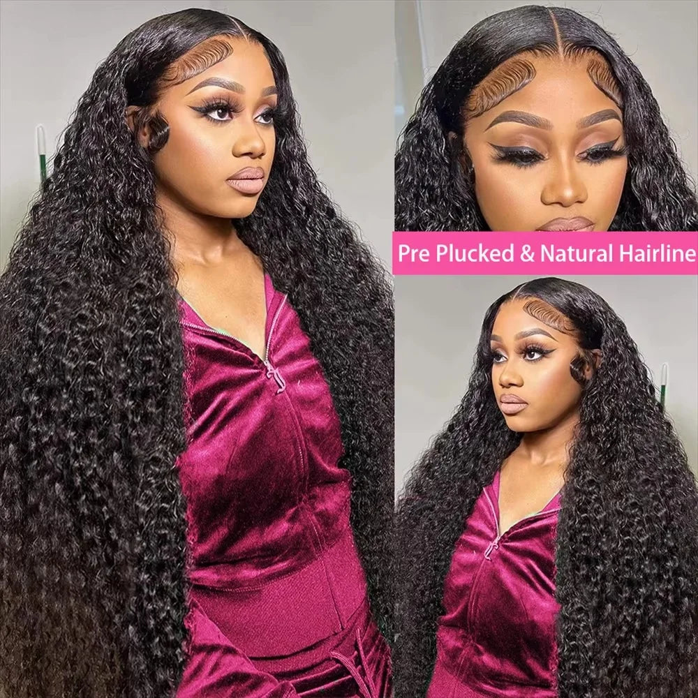 13x4 13x6 HD Transparent Lace Frontal Wig 250 Density Water Deep Wave Curly Wig Daily Wear