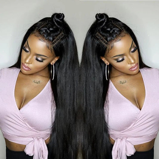 40 Inch Bone Straight Human Hair Wig 13x4 13x6 HD Transparent Lace Wigs Brazilian Full Lace Frontal Wig For Women 250% Density