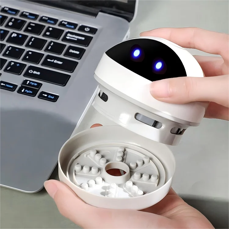 Desk Dust Vacuum with Clean Brush USB Charging for Home Office Table Sweeper Desktop Cleaner Mini Vacuum Cleaner