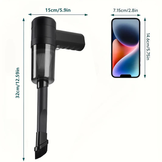 Rechargeable Handheld Vacuum Cleaner Cordless Mini Car Vacuum with Detachable Filter 4-in-1 Suction Blow for Car Home Cleaning