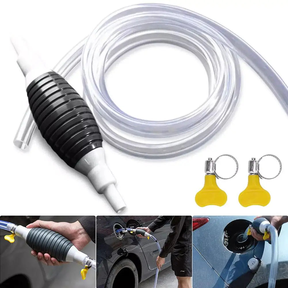 1/2/3M Car Emergency Fuel Extractor Universal Siphon Hose Pressurised Manual Self-priming Fuel Pump Car Engine Fuel Accessories