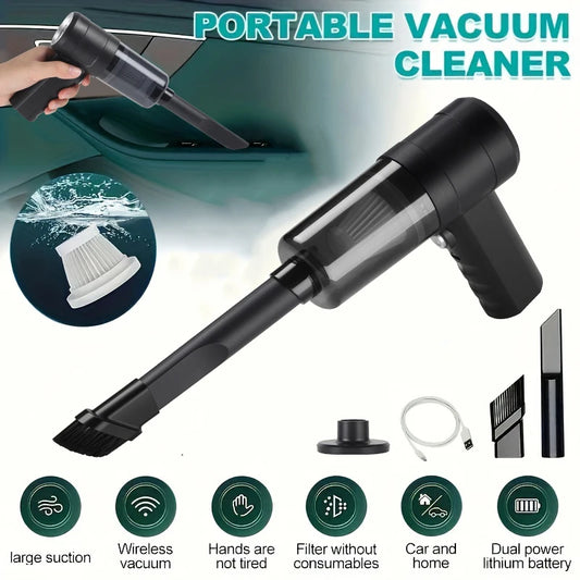 Rechargeable Handheld Vacuum Cleaner Cordless Mini Car Vacuum with Detachable Filter 4-in-1 Suction Blow for Car Home Cleaning